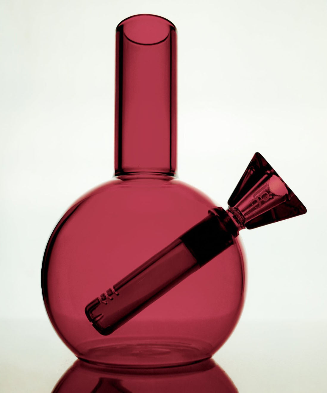 loke glass gaia bubbler in burgundy