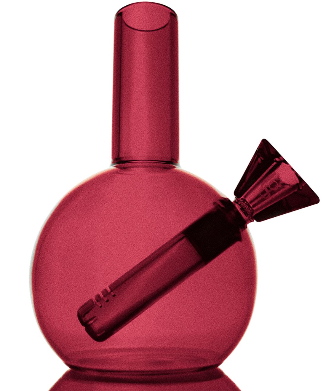 loke glass gaia bubbler in burgundy