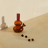 loke glass in amber with fruit