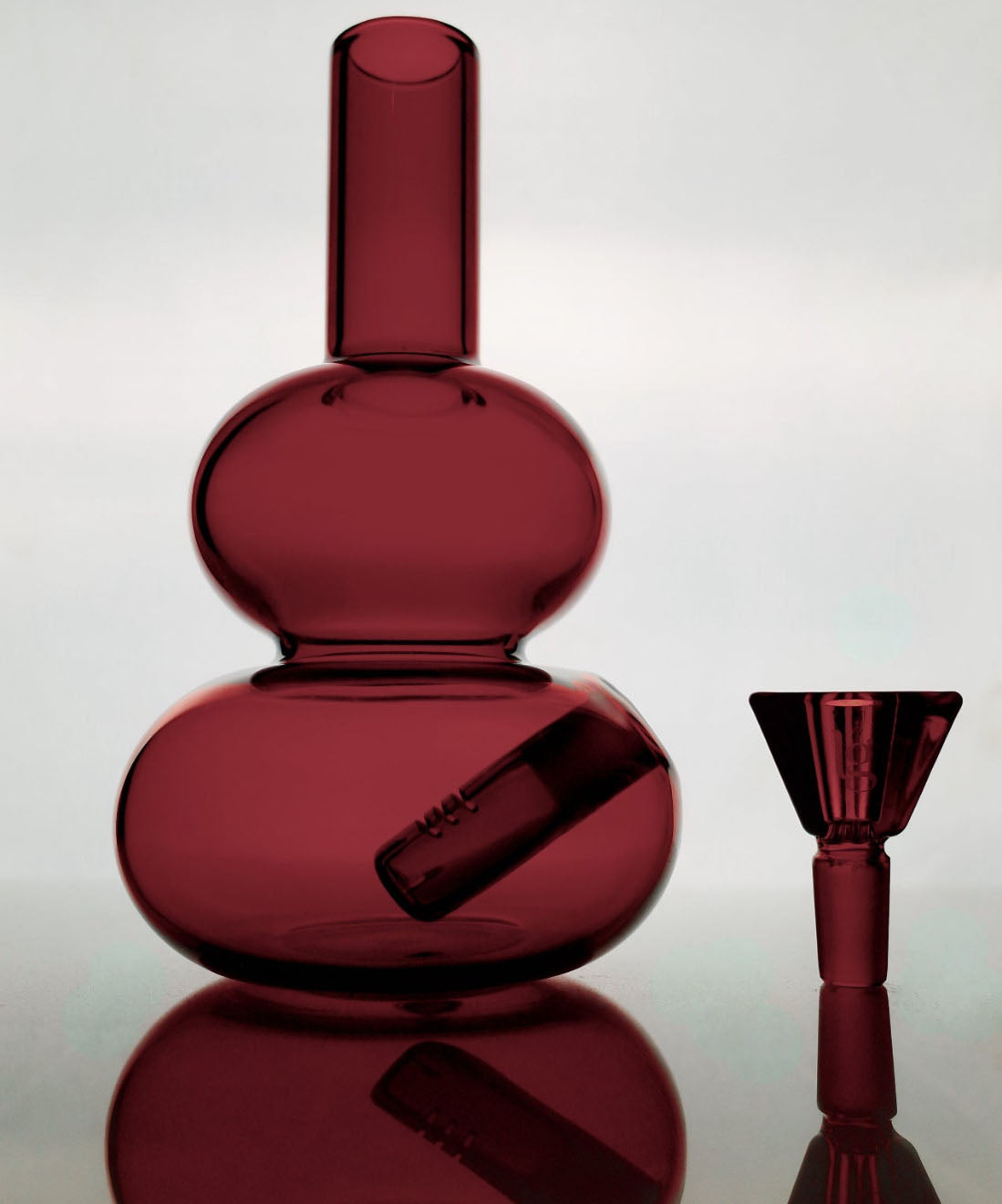 loke glass lilah bong in burgundy
